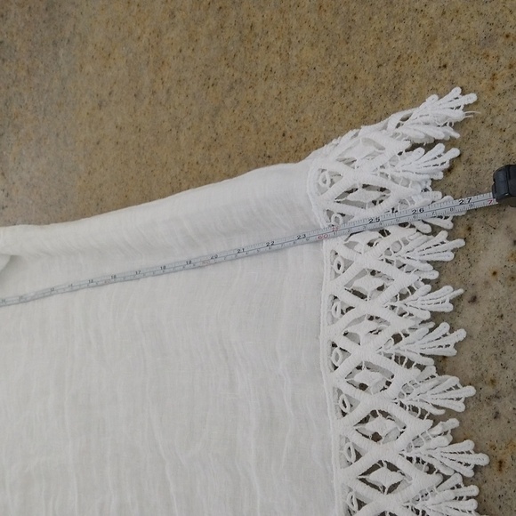 Valentina Naldi white sleeveless Italian linen lace top medium beachy coastal - Picture 10 of 10